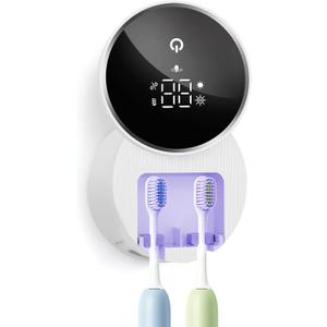 Toothbrush Holders for Bathroom, WONICO Toothbrush Sanitizer Holder, Tooth Brush Wall-Mounted Cleaner Organizer with Auto-Inductive Cover, Air Drying Fits Most Electric, Manual and Kids Toothbrushes