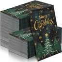Cholemy 200 Pcs Christmas Guest Napkins 2 Ply Disposable Paper Hand Towels for Guest Bathroom Decorative Christmas Paper Napkins for Winter Xmas Party Holiday Baby Shower Kitchen (Christmas Tree)