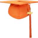 Newrara Graduation Unisex Matte Adult Graduation Cap with Tassel (Orange)