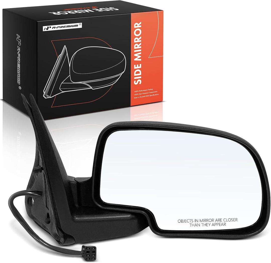 A-Premium Passenger Side Power Door Mirror - Compatible with Chevrolet Tahoe 2000-2006, Suburban 1500 2500 2000-2006, Avalanche 1500 2500 & GMC Yukon, Yukon XL 1500 2500 - Heated Manual Folding