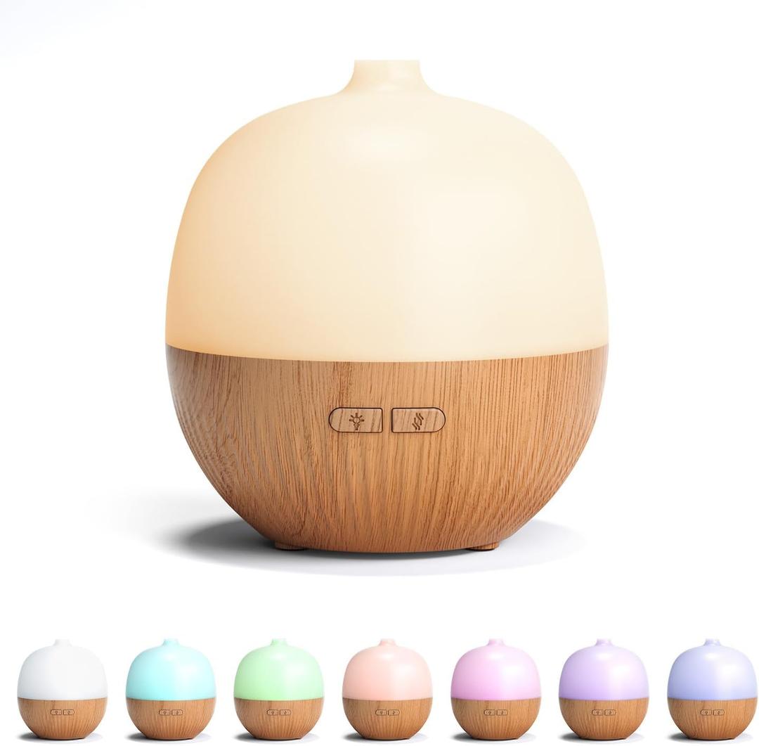 ARVIDSSON Essential Oil Diffuser, 100ml Small Aromatherapy Diffuser with Mood Light, Ultrasonic Oil Diffusers for Home, Mini Diffuser for Essential Oils, Gift for Women (Wood Grain)