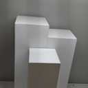 SwallowLiving 3PCS Metal White Display Pedestal Stand for Parties, Square Tall Pedestal Cake Stands Pillars for Wedding, Sculpture Display Stand Column Decoration