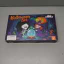 Witch Costume for Girls Aged 3-8 Years Halloween Light Up Skirt with Broom Hat Treat Bag Kids Toddler Girls Dress Up (Purple)