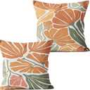 Boho Abstract Floral Pillow Covers 18x18, Modern Floral Room Decor, Modern Colorful Flower Decorative Throw Pillow Covers for Couch Bed Home Room Bedroom Decor, Set of 2