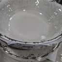 Melamine Dinnerware Sets, Service Unbreakable Dishes Scratch Resistant Melamine Ware Plates and Bowls Dishwasher Safe Platos De Melamina Baroque Design Beautifully Packaged Gift Box (9 Piece Set, Beige)