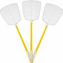 4 x Fly Swatter for Indoors - Heavy Duty 20 Inch Fly Swatters Multi Pack - Long Manual Flyswatter Set of 3, Large Plastic Fly Swatters for Home, Kitchen & Patio