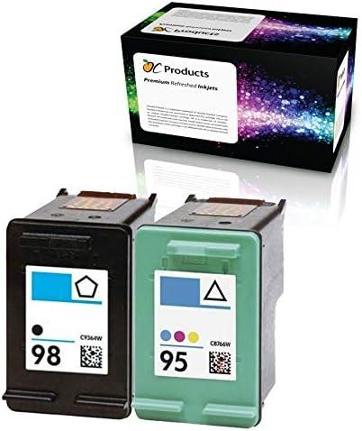 Refilled Ink Cartridge Replacement for HP 98 and HP 95 for Officejet 150 100 H470 PhotoSmart D5160 C4180 2570 8030 8049 (1 Black 1 Color)