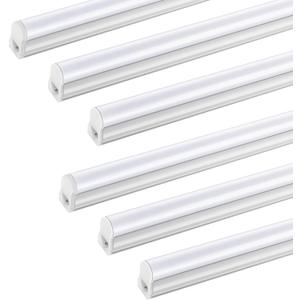 T5 LED Shop Light 4FT 2800LM 6500K 20W Garage Cabinet Lighting 6 Pack | T5 PRO Integrated Fixture Energy Efficient Linkable Ceiling Under Cabinet Light for Bedroom Workshop, Basement FCC Certified