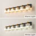 Modern Bathroom Vanity Light 6-Lights Black Gold Crystal Bathroom Wall Light Vanity Light Fixtures44.09-inch Modern Minimalist Design
