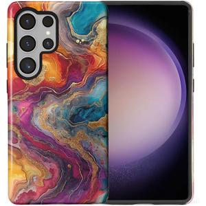 CARLOCA Case for Samsung Galaxy S25 Ultra,Fire Agate Precious Stone Gold Design- Hybrid Dual Protection Soft TPU + Hard PC, Shockproof & Anti-Scratch Cover Men Women Stylish Protective Phone Case