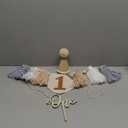 First Birthday High Chair Banner Decorations For Boy 1st Birthday Hat With One Cake Topper Photo Backdrop