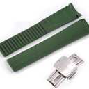 21mm Watch band Suitable for Patek Philippe Aquanaut 5164A 5167A Replacement PP Curved Lug End Rubber Strap (Green)