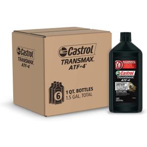Castrol Transmax ATF+4 Automatic Transmission Fluid, 1 Quart, Pack of 6
