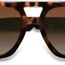 SOJOS Retro Thick Polarized Aviator Sunglasses for Women Men, Large Trendy Bold Square Pilot Shades SJ2385