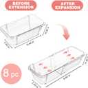 8 Pcs Medium Extendable Clear Drawer Organizer, All Adjustable Vanity Storage Box, 2-Size Desk Drawer Organizer, Acrylic Storage Bins for Makeup, Cosmetic, Bedroom Dressers Tool Organizer for Gadgets