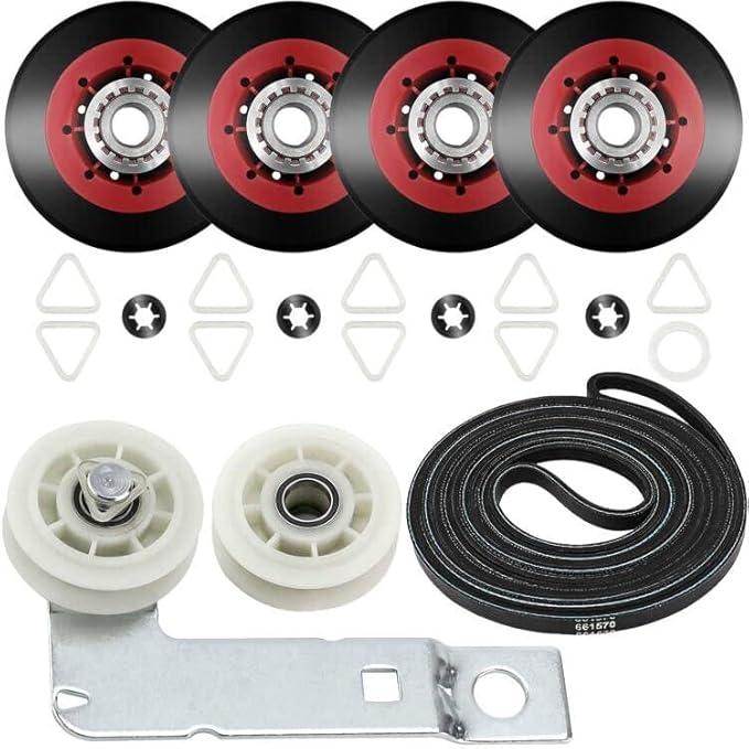 UPGRADED 4392067 Dryer Repair Kit & W10837240 Dryer Idler Pulley Replaces Whirlpool Cabrio Duet Maytag Bravos XL Maintenance Kit, Includes WPW10314173 & 661570V & 279640 - BY AMI PARTS