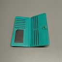 Ultra Slim Womens Wallet Minimalist Thin Long Leather Bifold Wallet RFID Blocking Card Holder Organizer with Zipper Coin Pocket Ladies Girls Gift Purse, Spring Garden