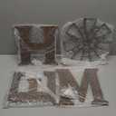 Mkono Farmhouse Wall Decor Wooden Home Sign with Metal Windmill for O Rustic Hanging Letters Decorative Art Signs Living Room Kitchen Bedroom Entryway House, Brown