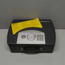 SentrySafe Portable Black Safe Box with Digital Keypad Lock, Small Steel Travel Safe with Carrying Handle for Money, Passport, 0.21 Cubic Feet, 4.4 x 13 x 10 Inches, P021E