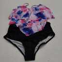 Womens Tankini Swimsuits Ruffled Tank Top Tummy Control Floral Modest Swimwear High Waisted Bikini (Medium, Tie Dye Pink)