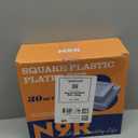 N9R 60PCS White Square Plastic Plates, 30 Dinner & 30 Dessert Plates Heavy Duty, Fancy Disposable Plates for Party, Wedding and other Events