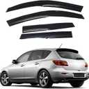 Silscvtt Window Vent Visors Shade Sun Rain Wind Guards Deflectors Cover Acrylic Outside Replacement for Mazda 3 Hatchback 2004-2009