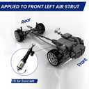 Front Left Air Strut Suspension Replacement for 03-17 Bentley Continental GT/Flying Spur, 04-06 Volkswagen Phaeton OEM Replace Number 3W0616039M, 3W8616039K