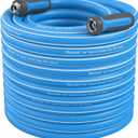 Fevone Non Kinking Garden Hose, Flexible Water Hose, Drinking Water Safe Hose, 5/8 Inner Diameter Hose, 3/4 Aluminum Fittings with Swivel Handles (105 ft)