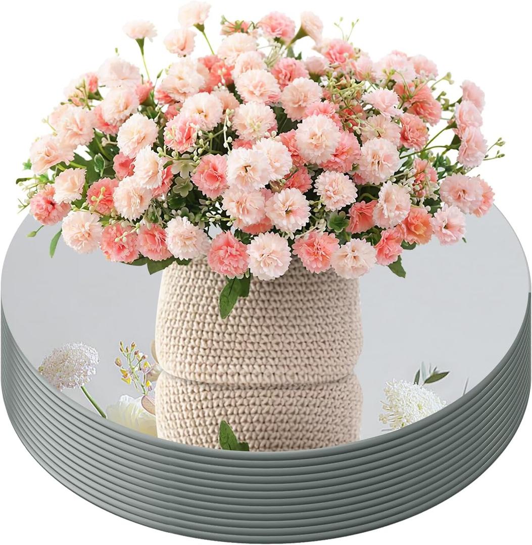 12" Round Mirror Centerpieces for Table, 12Pcs Glass Mirror Table CenterpiecesGlass Mirrors Centerpiece for Wedding Decorations,Parties,Baby Shower, 2mm Thick