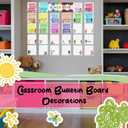 98 Pcs Crayon Classrooms Class Jobs Chart Set Colorful Class Bulletin Board Back to School Teacher's Helper Chalkboard Decor Classroom Bright Jobs Chart with 60 Adhesive Points