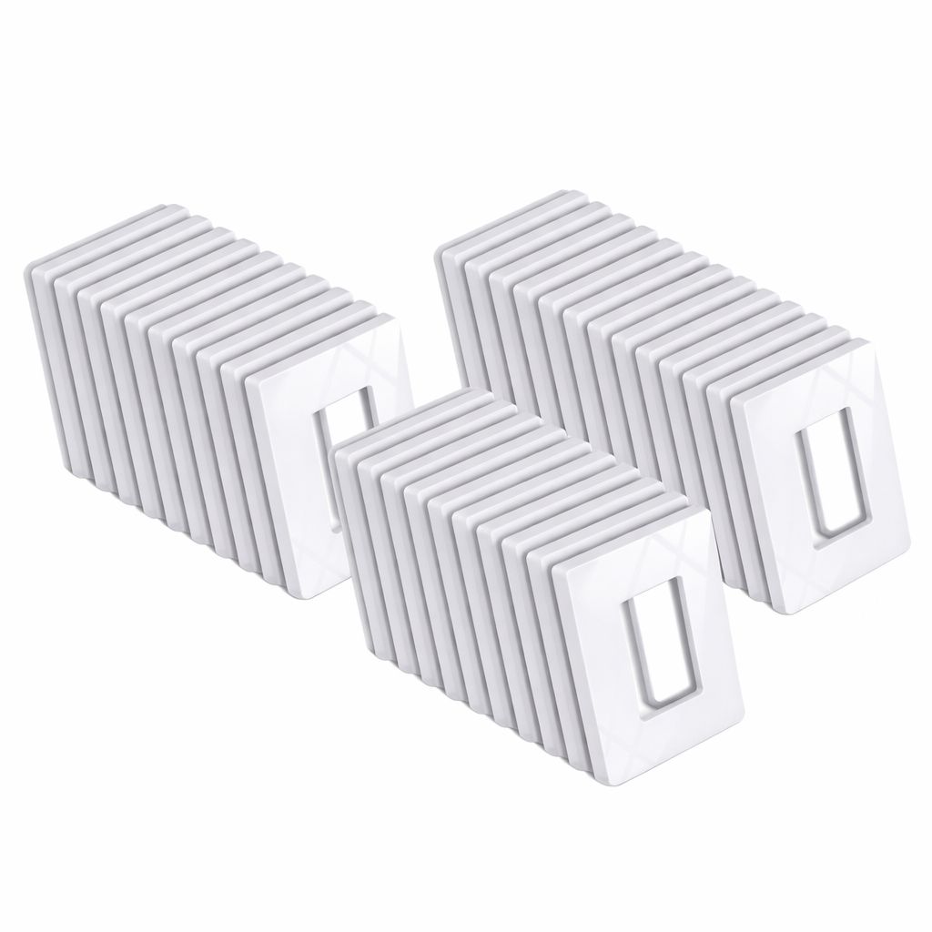 BESTTEN 40 Pack 1 Gang Screwless Decorator Wall Plate, USWP6 Gloss Snow White, Decorative Outlet Cover, Decor Light Switch Face Plate, H4.69” x W2.91”