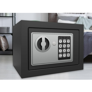 Goldenkey Small Safe Box for Money, Digital Mini Safe Box with Keys&Code for Cash and Coin, Security Home Safes for Kids Personal Items, 6.69"D x 9.05"W x 6.69"H, 0.236 Cu.Ft.