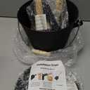 Mini Ash Bucket with Lid, Shovel and Broom, 1.5 Gallon Fireplace Metal Bucket with Lid, Charcoal Bucket and Ash Can for Fireplace, Ashes, Fire Pits, Hearth, Wood Burning Stoves