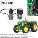2 Set, 1/2 Skid Steer Attachments Flat Face Tractor Hydraulic Coupler Male Dust Cap and Female Plug Cover, ISO 16028 Hydraulic Quick Disconnects Port Plug Fittings (Black)