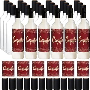 88 Pcs 25 oz Christmas Plastic Wine Bottles Set with Label Stickers Airtight 750ml Empty Liquor Bottles with Lid Set for Party Supplies Decoration