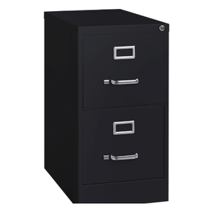 Lorell Fortress Locking Metal File Cabinet, 2-Drawer, 22" x 15" x 28.4", Black