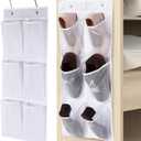 GOMAJI Over the Door/Wall Shoe Organizer, 2 Pack, Narrow, Hanging Shoe Rack for Closet, Bathroom, RV, Pantry, Camping, White