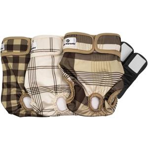 Pet Parents Washable Dog Diapers (3pack) + Extendrs of Durable Doggie Diapers, Premium Dog Diapers Female & Male (Large, Oxford) (Large (19-27"))