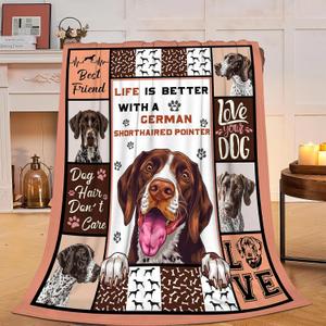 German Shorthaired Pointer Blanket Dog Throw Blanket Cozy Fleece Flannel Bedding Pet Stuff Gifts for Women Men Boys Girls Lovers Adults Lovers Plush for Couch Sofa Bed Decor 50"X40"