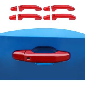RT-TCZ for Silverado Door Handle Cover Trim Fit for Chevy Tahoe 2021+ Suburban 2020+ Silverado 2019+ for GMC Yukon 2021+ Sierra 2019+ Red Exterior Accessories 4pcs
