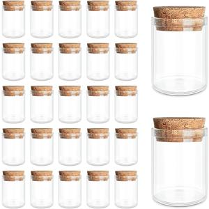 JIUYUE Glass Tubes Bottles Transparent Decoration Bottles with Cork Stoppers for Arts, Crafts and Other Small Projects.(0.5 Oz,27 Pcs)