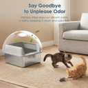 Suzzipaws Stainless Steel Litter Box with Lid, 17.313.49" Kitty Litter Box for Kittens & Small Pets, High Sides Metal Cat Litter Box for Leak Proof, Easy to Clean, Non-Stick, Odor Control