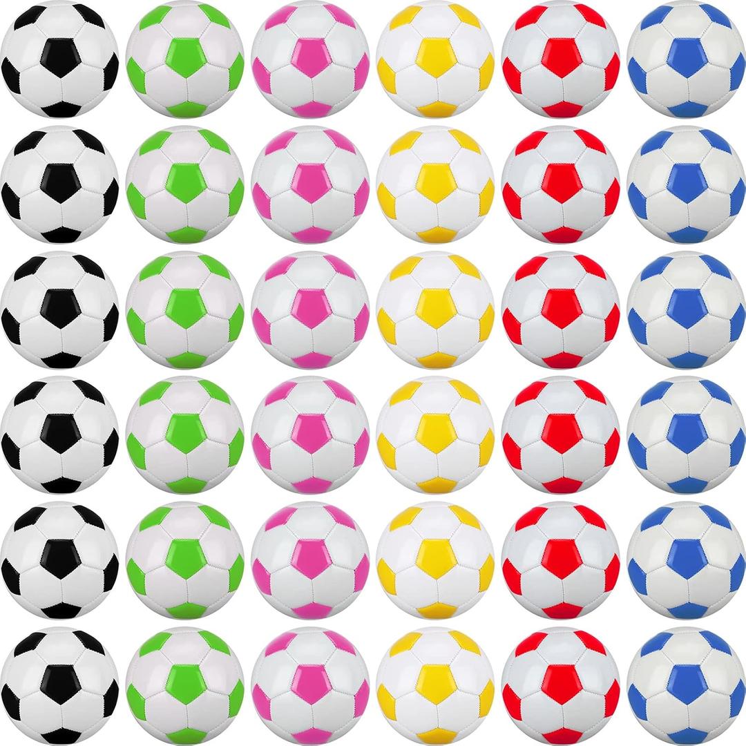 WILLBOND 36 Pcs Traditional Soccer Balls Bulk Size 4 Soccer Ball for Indoor Outdoor Game Practice Training Sport Gift for Adults Players