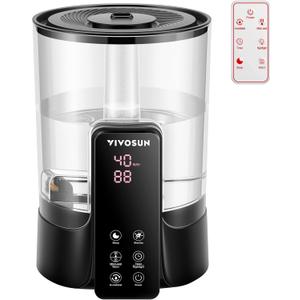 VIVOSUN 6L 2-in-1 Cool & Warm Mist Ultrasonic Humidifier with Essential Oil Box & Remote Control for Bedrooms, Offices, Plants, Dryness, and Skincare