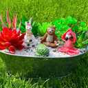 Mood Lab Garden Figurines - Flamingo, Llama & Sloth Set (3 pcs) in Yoga Meditation Pose - Miniature Decorative Statues - Outdoor & Indoor Decor