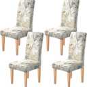 Dioxide High Stretch Chair Covers for Dining Chairs, Washable Dining Chair Covers Set of 4, Soft Kitchen Chairs Seat Covers, Parsons Chair Slipcovers Protectors for Home Hotel Restaurant Banquet