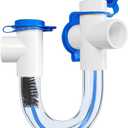 Condensate U Trap PVC Standard 3/4 Inch Connector Pipe Fitting with Cleaning Brush for HVAC Drain System