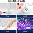 2 x Purple Butterfly Neon Sign Lights - 2 Pack Butterfly Decorations for Girls Bedroom Battery/USB-Powered Purple Room Decor, Aesthetic for Room, Home, Party, Nursery