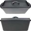 Cast Iron Bread Pan with Lid (Pre-Seasoned)  Oven Safe Form for Baking and Cooking - Loaf Pan (11" x 5.5")