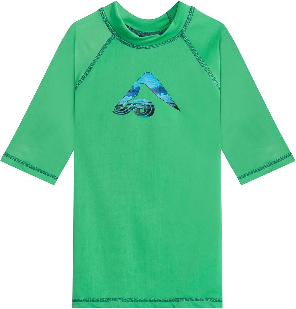 Kanu Surf Boys Haywire UPF 50+ Sun Protective Rashguard Swim Shirt (10, Nova Green)